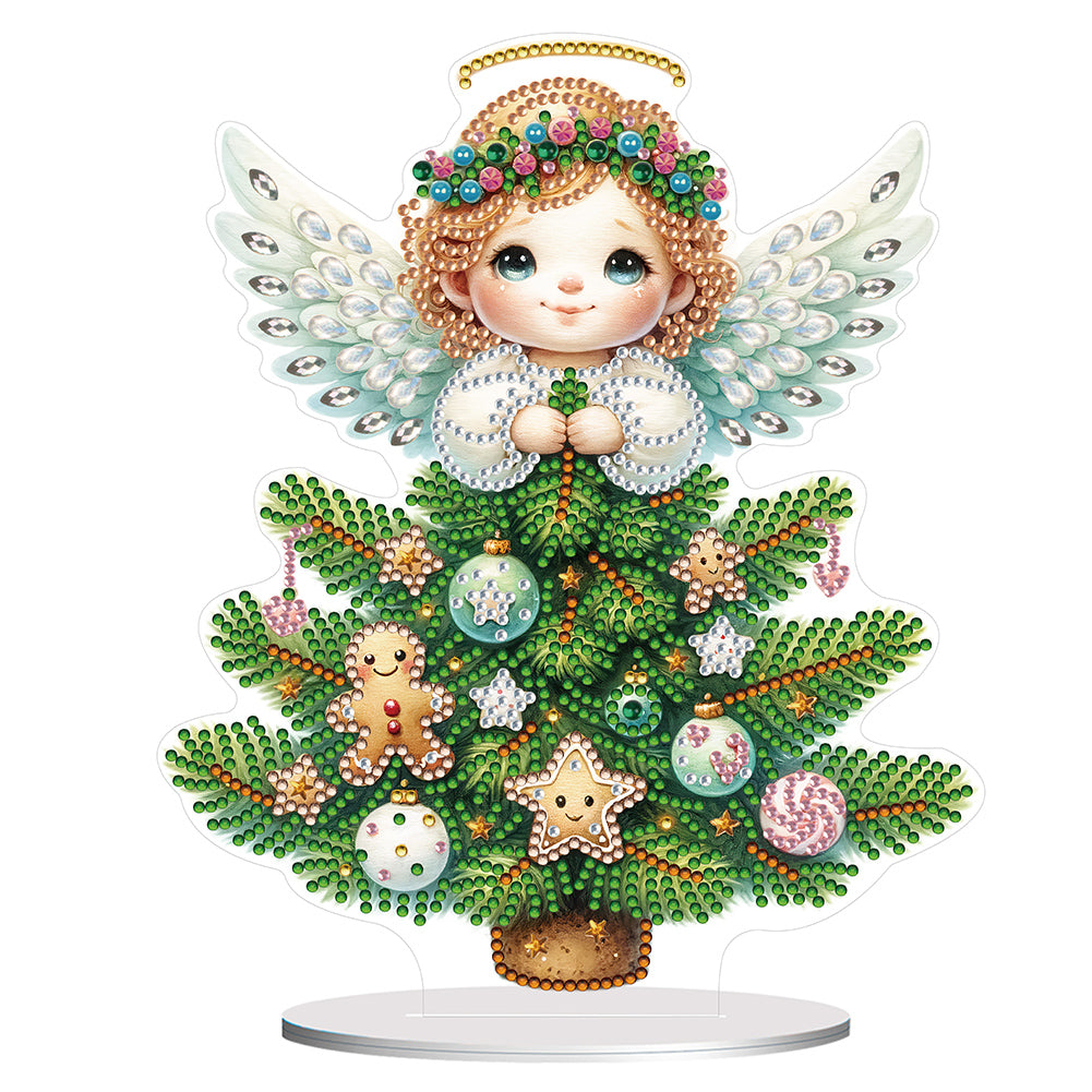 Acrylic Little Angel Special Shape+Round Diamonds Painting Desktop Decor (#5)
