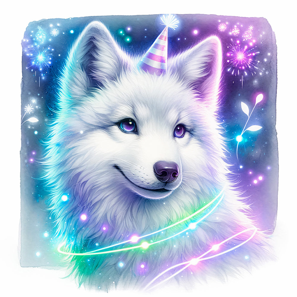 Diamond Painting - Full Round - shiny animal wolf (30*30CM)