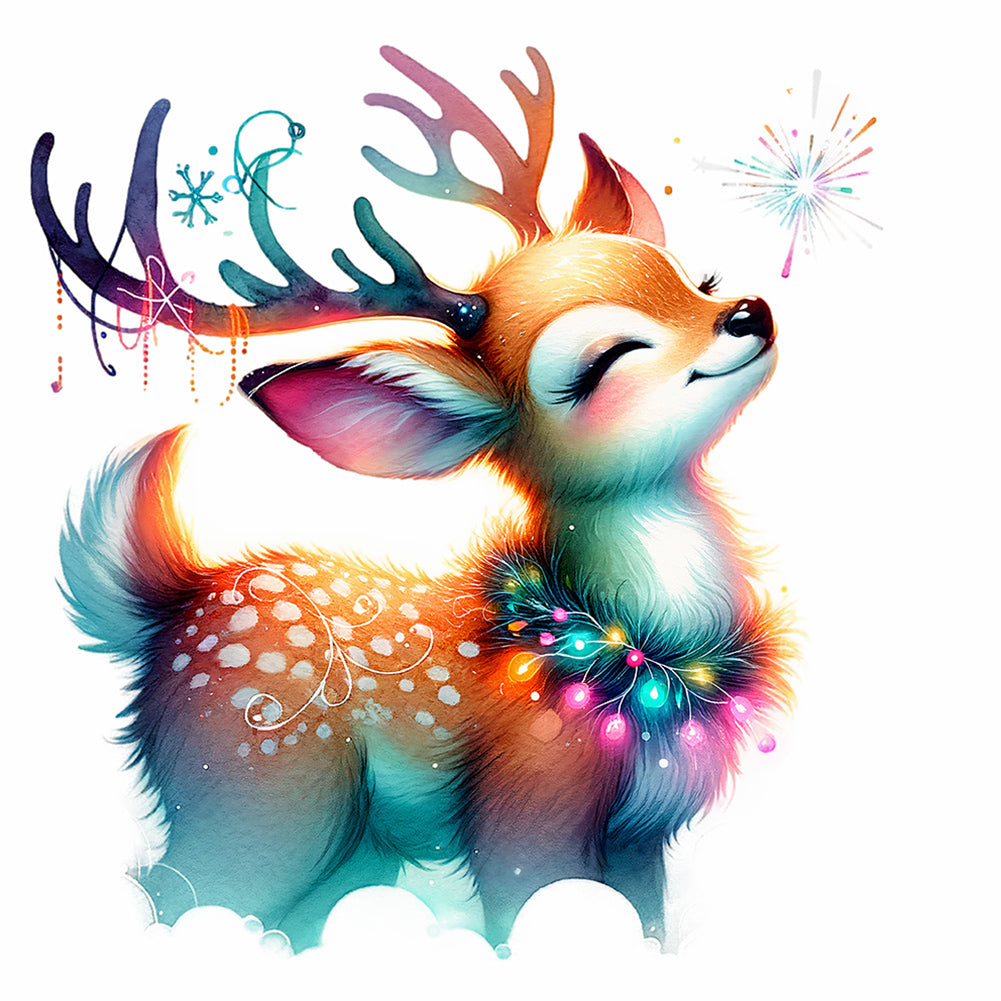 Diamond Painting - Full Round - shiny animal elk (30*30CM)