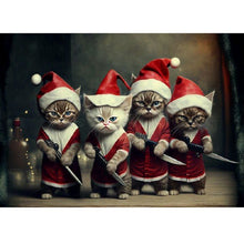 Load image into Gallery viewer, Diamond Painting - Full Square - Christmas cat (40*30CM)
