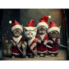 Load image into Gallery viewer, Diamond Painting - Full Square - Christmas cat (40*30CM)
