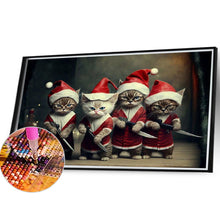 Load image into Gallery viewer, Diamond Painting - Full Square - Christmas cat (40*30CM)
