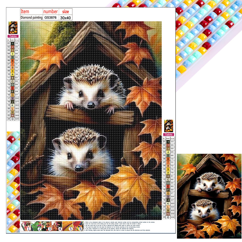 Diamond Painting - Full Square - Hedgehog in the woods (30*40CM)