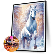 Load image into Gallery viewer, Diamond Painting - Full Round - white horse in snow (30*40CM)
