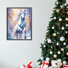 Load image into Gallery viewer, Diamond Painting - Full Round - white horse in snow (30*40CM)

