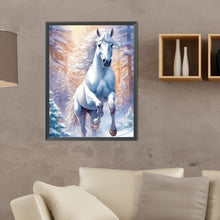 Load image into Gallery viewer, Diamond Painting - Full Round - white horse in snow (30*40CM)
