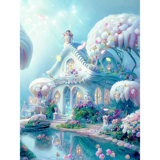 Diamond Painting - Full Round - white dream house (30*40CM)