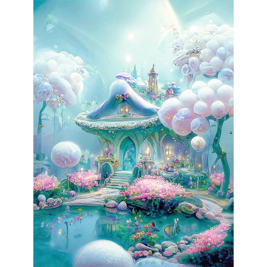 Diamond Painting - Full Round - white dream house (30*40CM)