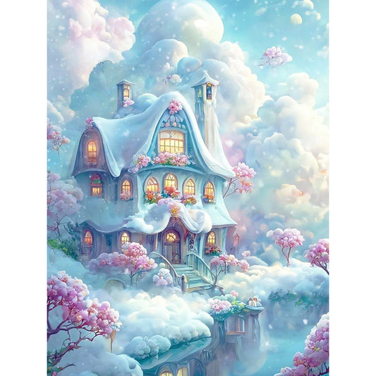 Diamond Painting - Full Round - white dream house (30*40CM)