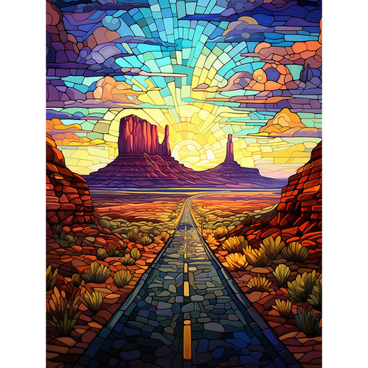 Diamond Painting - Full Round - desert highway (30*40CM)