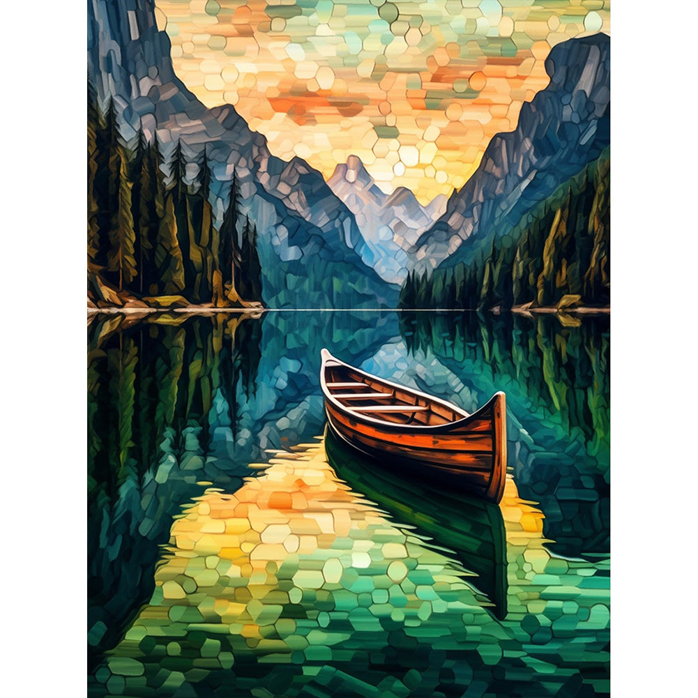 Diamond Painting - Full Round - boat flowing water (30*40CM)