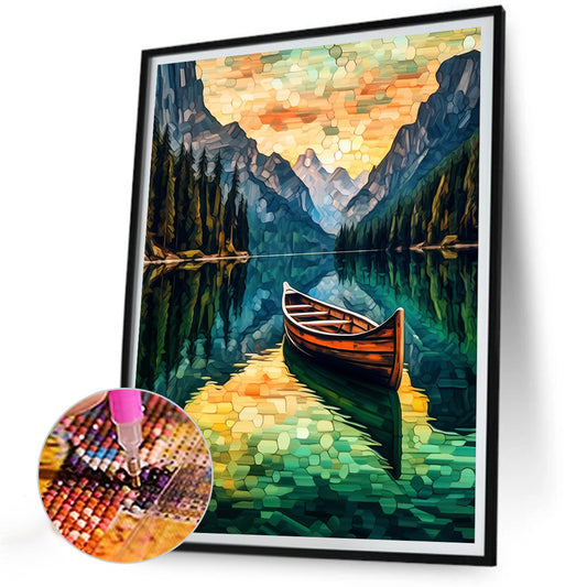 Diamond Painting - Full Round - boat flowing water (30*40CM)