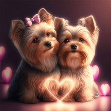 Load image into Gallery viewer, AB Diamond Painting - Full Round - two yorkies (40*40CM)

