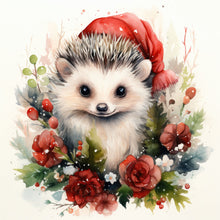 Load image into Gallery viewer, Diamond Painting - Full Round - Christmas winter hedgehog (30*30CM)
