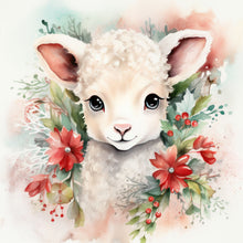 Load image into Gallery viewer, Diamond Painting - Full Round - Christmas winter sheep (30*30CM)
