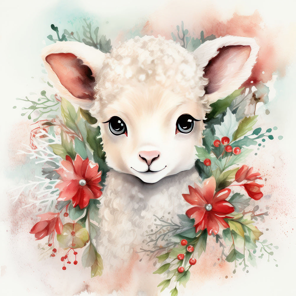 Diamond Painting - Full Round - Christmas winter sheep (30*30CM)