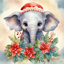 Load image into Gallery viewer, Diamond Painting - Full Round - Christmas winter elephant (30*30CM)
