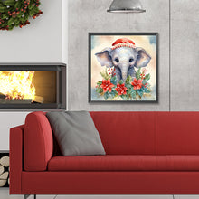 Load image into Gallery viewer, Diamond Painting - Full Round - Christmas winter elephant (30*30CM)

