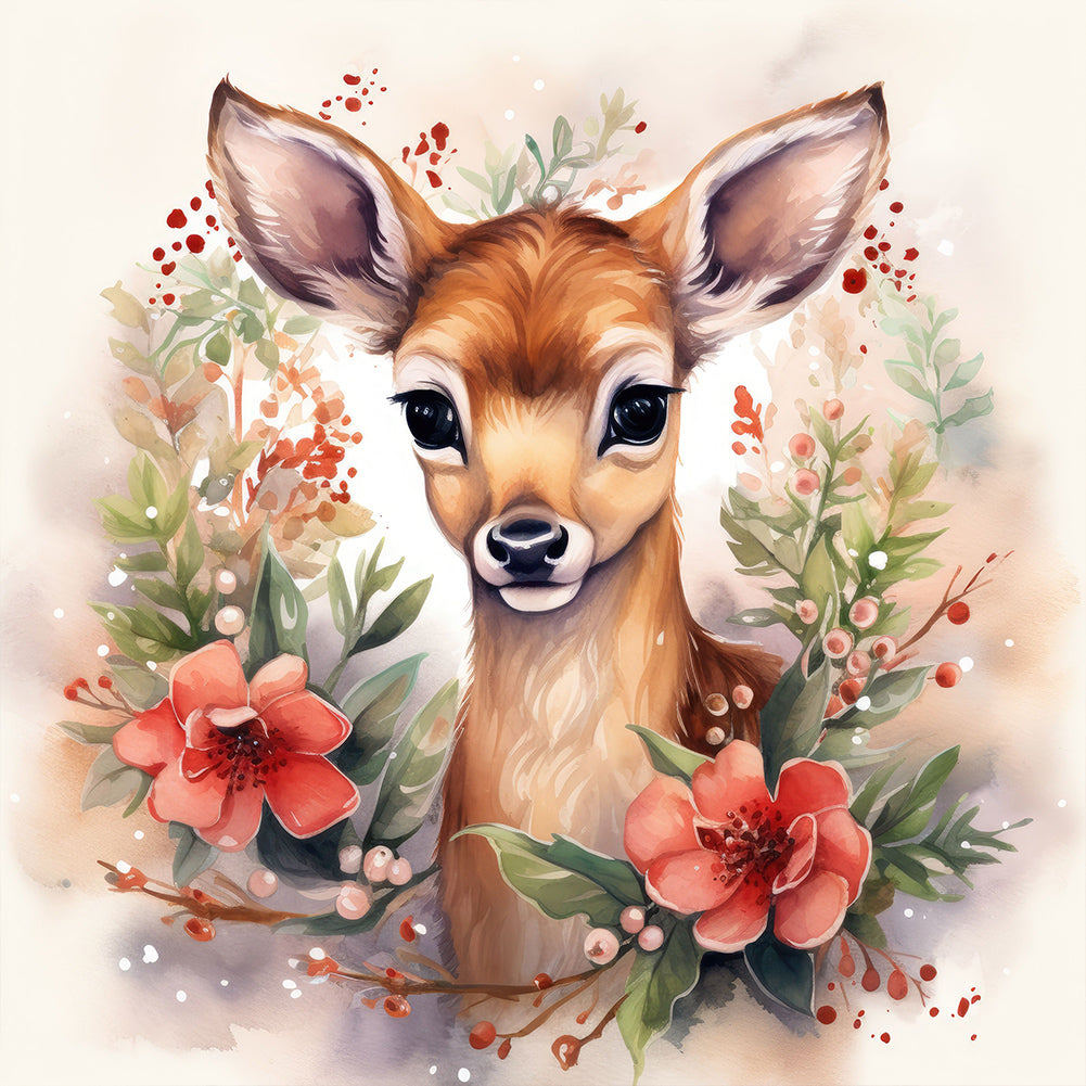 Diamond Painting - Full Round - Christmas winter elk (30*30CM)