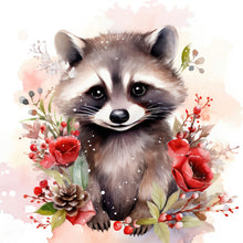 Load image into Gallery viewer, Diamond Painting - Full Round - Christmas winter raccoon (30*30CM)
