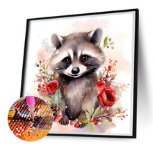 Load image into Gallery viewer, Diamond Painting - Full Round - Christmas winter raccoon (30*30CM)
