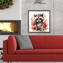 Load image into Gallery viewer, Diamond Painting - Full Round - Christmas winter raccoon (30*30CM)
