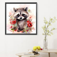 Load image into Gallery viewer, Diamond Painting - Full Round - Christmas winter raccoon (30*30CM)
