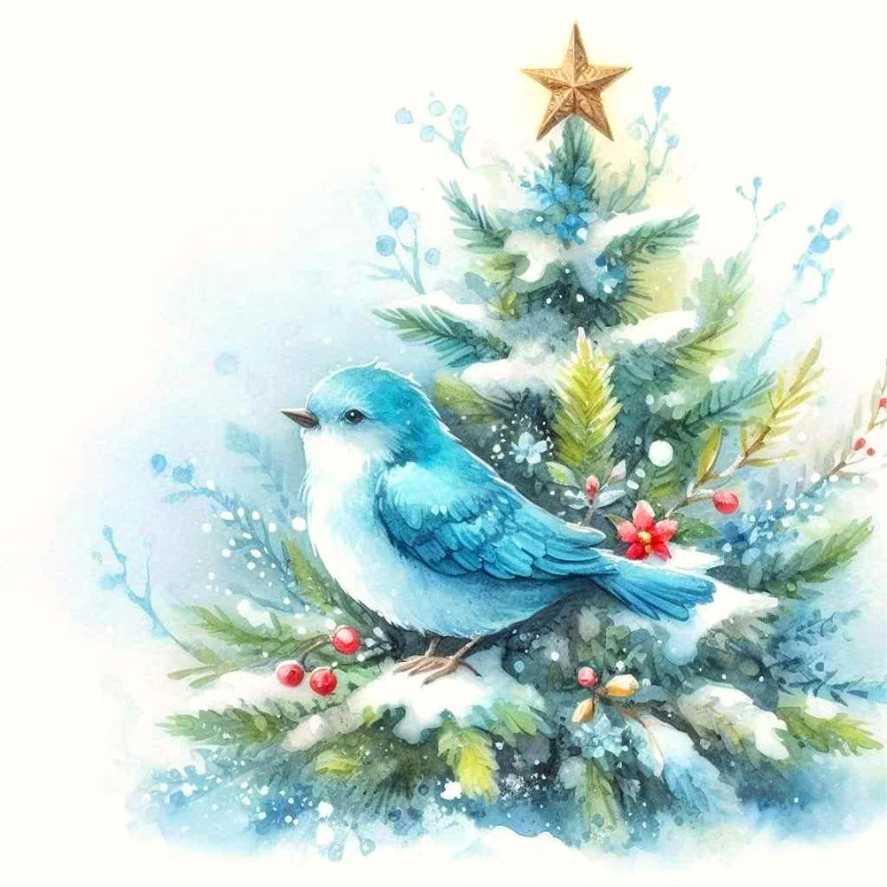 Diamond Painting - Full Round - Christmas winter bird (30*30CM)