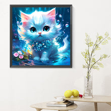 Load image into Gallery viewer, Diamond Painting - Full Round - kitten on lake (30*30CM)
