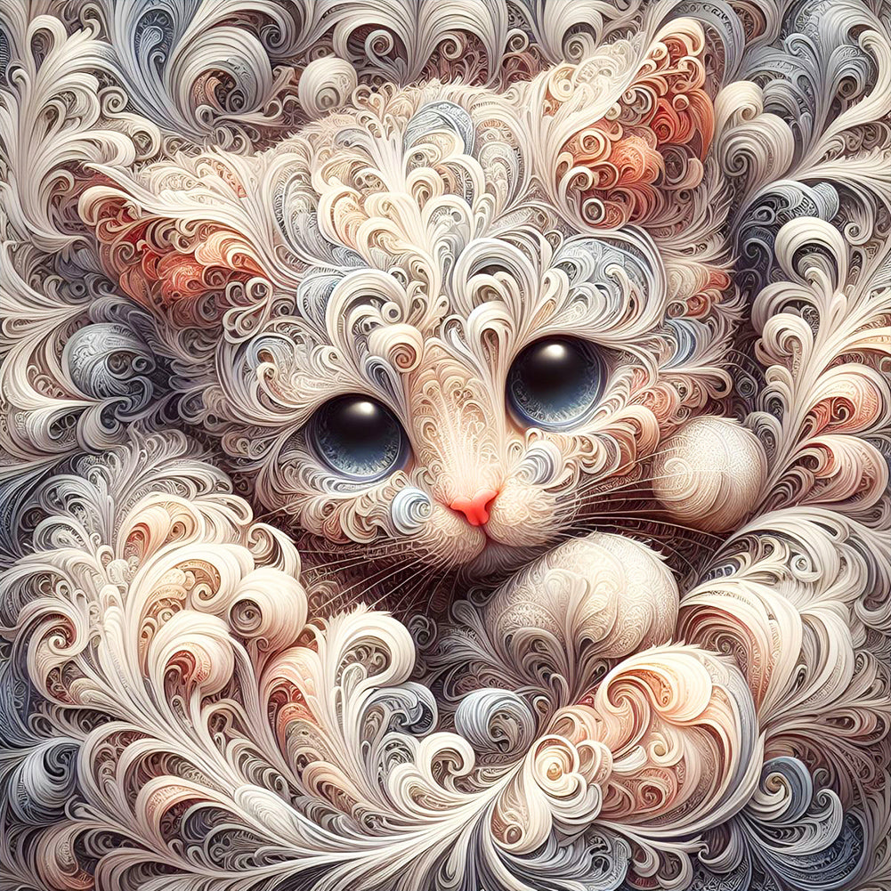 Diamond Painting - Full Round - cotton kitten (30*30CM)