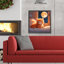 Load image into Gallery viewer, Diamond Painting - Full Round - full moon kitten (30*30CM)
