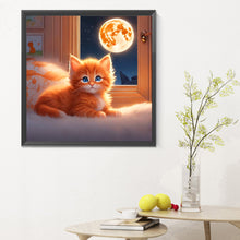 Load image into Gallery viewer, Diamond Painting - Full Round - full moon kitten (30*30CM)
