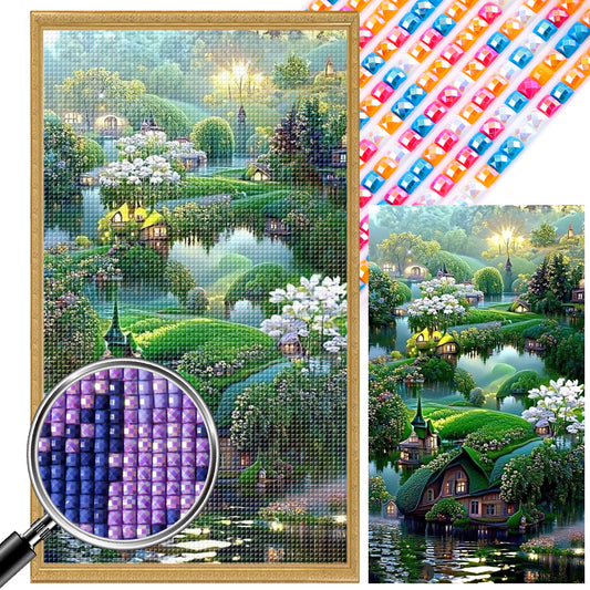 AB Diamond Painting - Full Square - Dream Green Manor (40*70CM)