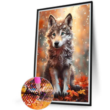 Load image into Gallery viewer, Diamond Painting - Full Round - Wolf under the maple leaves and water drops (40*60CM)
