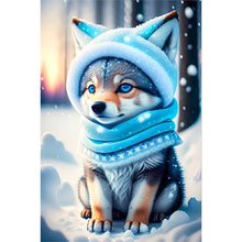 Load image into Gallery viewer, Diamond Painting - Full Round - Wolf under the dancing snowflakes (40*60CM)
