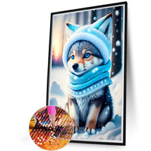 Load image into Gallery viewer, Diamond Painting - Full Round - Wolf under the dancing snowflakes (40*60CM)
