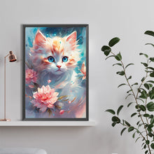 Load image into Gallery viewer, Diamond Painting - Full Round - Kitten under flying flowers (40*60CM)
