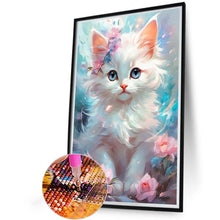 Load image into Gallery viewer, Diamond Painting - Full Round - kitten standing on flower branch (40*60CM)

