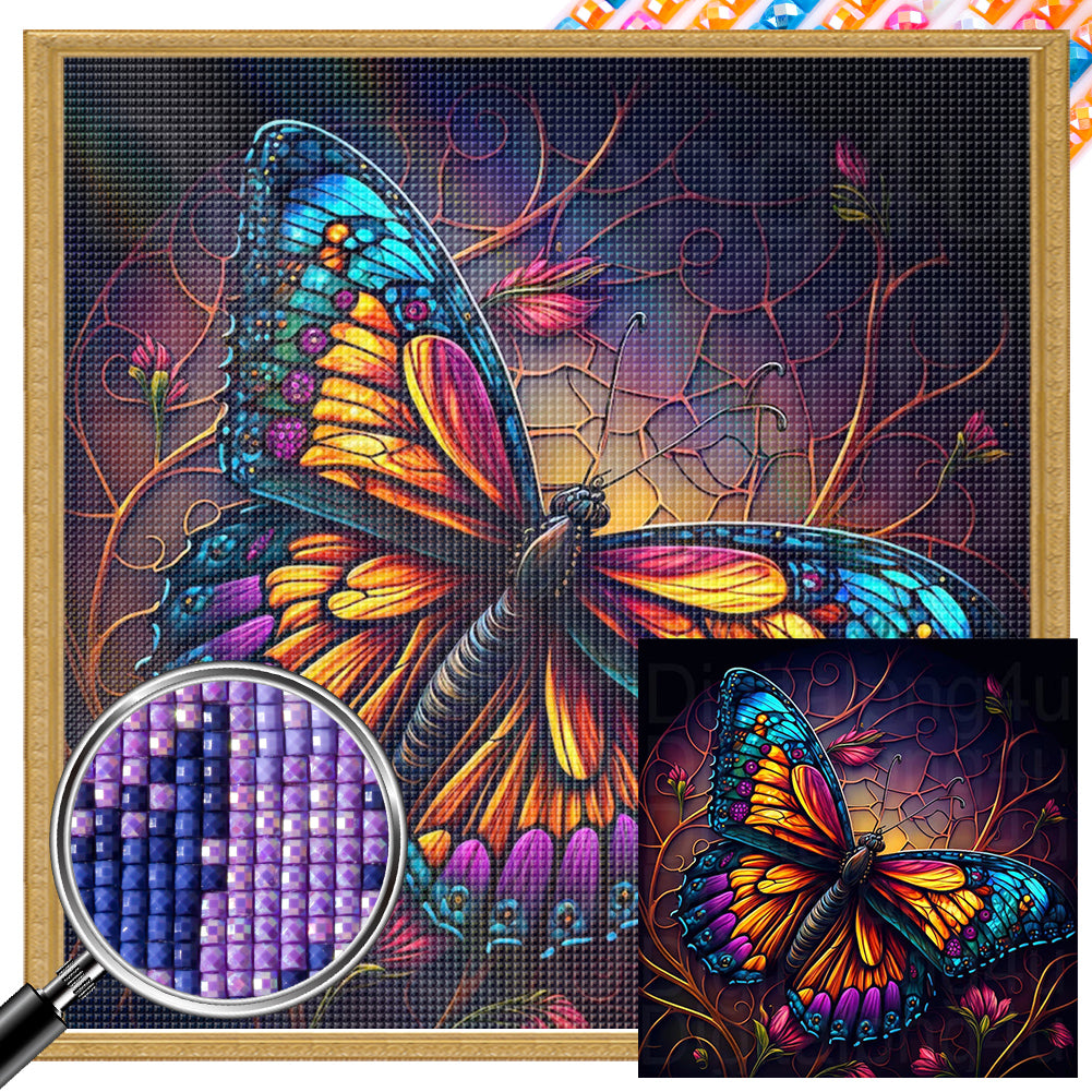 AB Diamond Painting - Full Square - flowers and butterflies (30*30CM)
