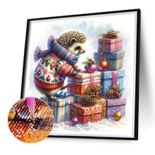 Load image into Gallery viewer, AB Diamond Painting - Full Square - Christmas gift hedgehog (30*30CM)
