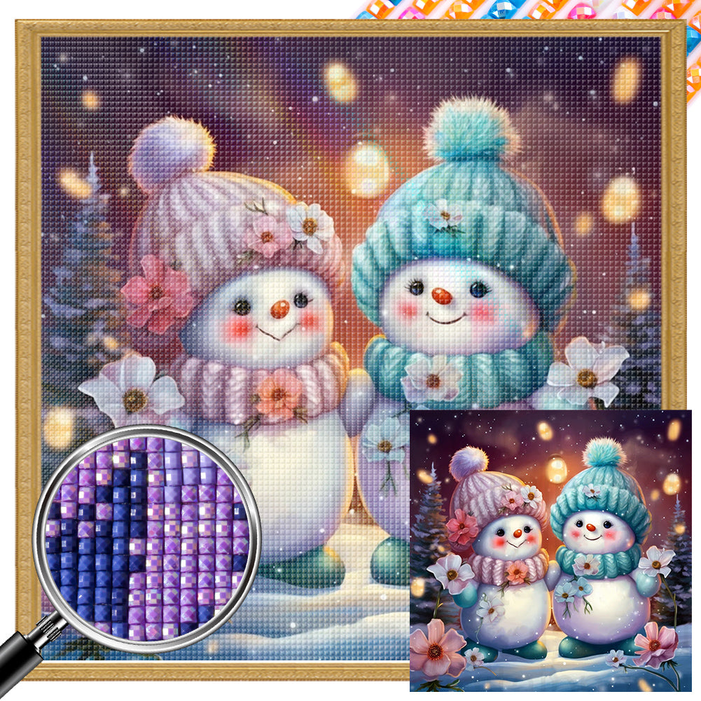 AB Diamond Painting - Full Square - Christmas snowman (30*30CM)
