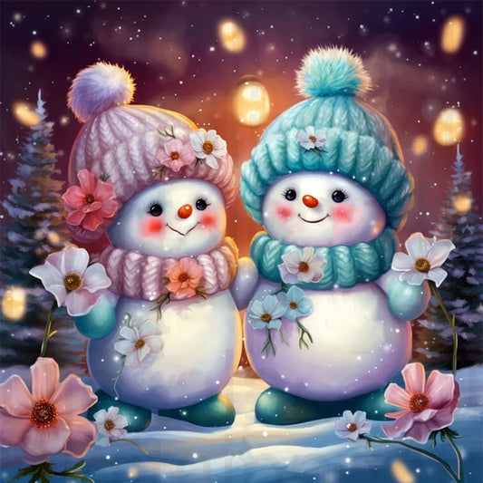 AB Diamond Painting - Full Square - Christmas snowman (30*30CM)