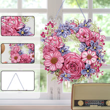 Load image into Gallery viewer, Christmas Flower Special Shaped+Round Diamond Painting Wall Decor Wreath (#1)
