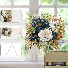 Load image into Gallery viewer, Christmas Flower Special Shaped+Round Diamond Painting Wall Decor Wreath (#3)

