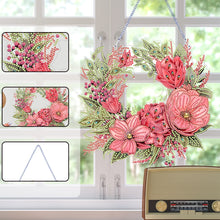 Load image into Gallery viewer, Special Shaped+Round Flower Crystal Painting Wreath Christmas Spot Drill Garland
