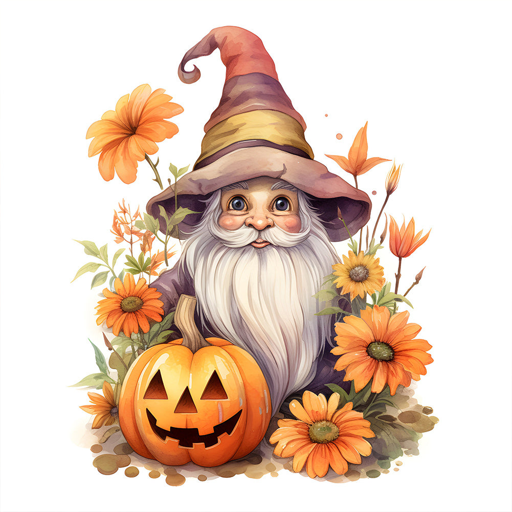 Diamond Painting - Full Round - pumpkin gnome (40*40CM)