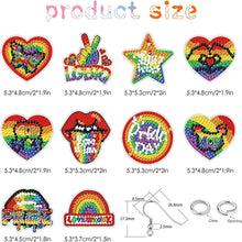 Load image into Gallery viewer, 10 Pairs Double Sided Diamond Painting DIY Earring Making Kit (Rainbow)
