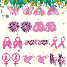 Load image into Gallery viewer, 10 Pairs Double Sided Diamond Painting DIY Earring Making Kit (Pink Power)
