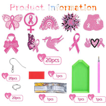 Load image into Gallery viewer, 10 Pairs Double Sided Diamond Painting DIY Earring Making Kit (Pink Power)
