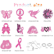 Load image into Gallery viewer, 10 Pairs Double Sided Diamond Painting DIY Earring Making Kit (Pink Power)
